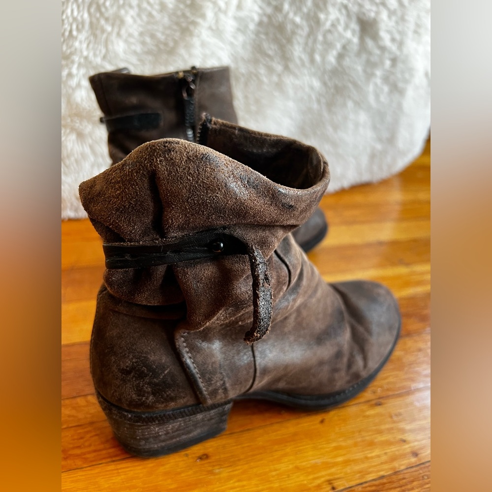 A.S.98 Brown Leather Ankle Boots - Picture 2 of 7